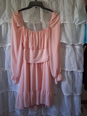 Zara Blush Pink Ruffle Dress